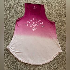 The Southern Shirt Company Pink and White Ombre Tank Top size Small